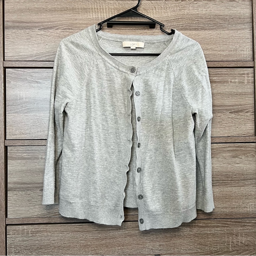 LOFT Gray Cardigan